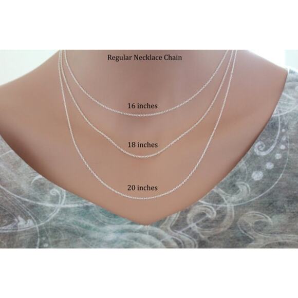Sterling Silver Simple P Initial Necklace, Silver Stamped P Necklace - Picture 4 of 5